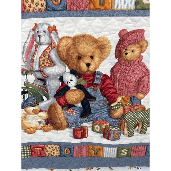 Teddy Bear Quilting Fabric Panel reversible 46”w x 104” long - Picture 6 of 8
